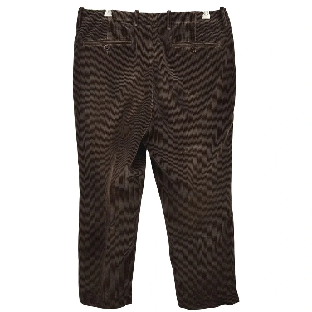 J. Crew Pants Vintage Corduroy‎ Brown Mens 33W 30L Relaxed Fit Cotton Flat Front